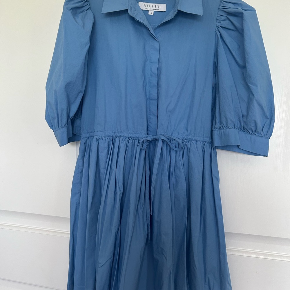Hunter Bell Sky Blue Mini Dress with Puff Sleeves - Picture 4 of 7